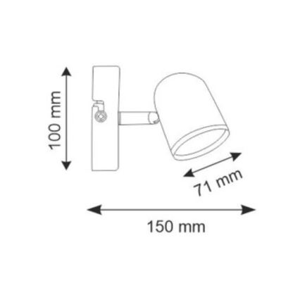 LED vægspot RAWI LED/4,2W/230V sort