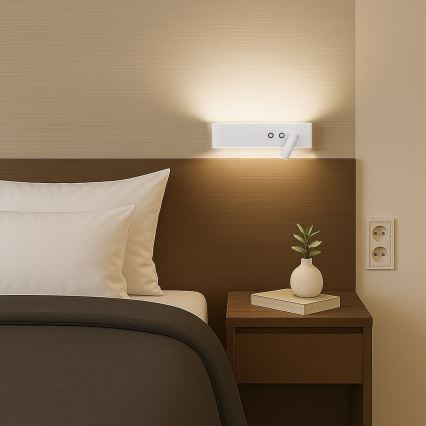 LED vægspot RESORT LED/10W/230V + LED/3W hvid, højre