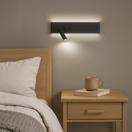 LED vægspot RESORT LED/10W/230V + LED/3W sort, venstrevendt