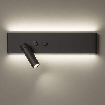 LED vægspot RESORT LED/10W/230V + LED/3W sort, venstrevendt