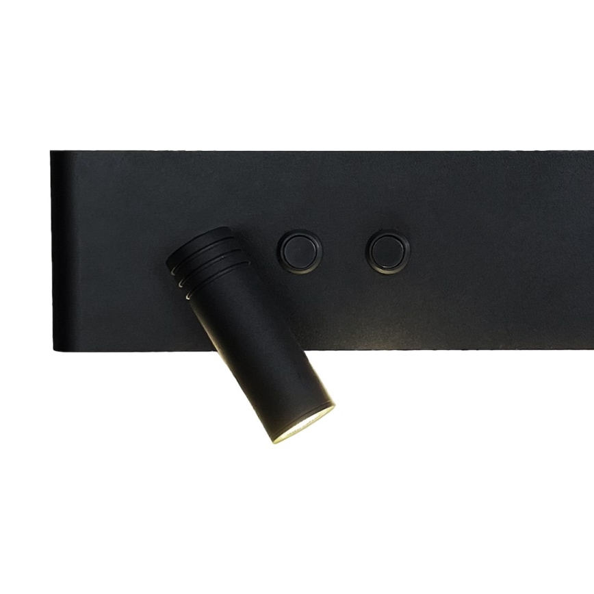 LED vægspot RESORT LED/10W/230V + LED/3W sort, venstrevendt