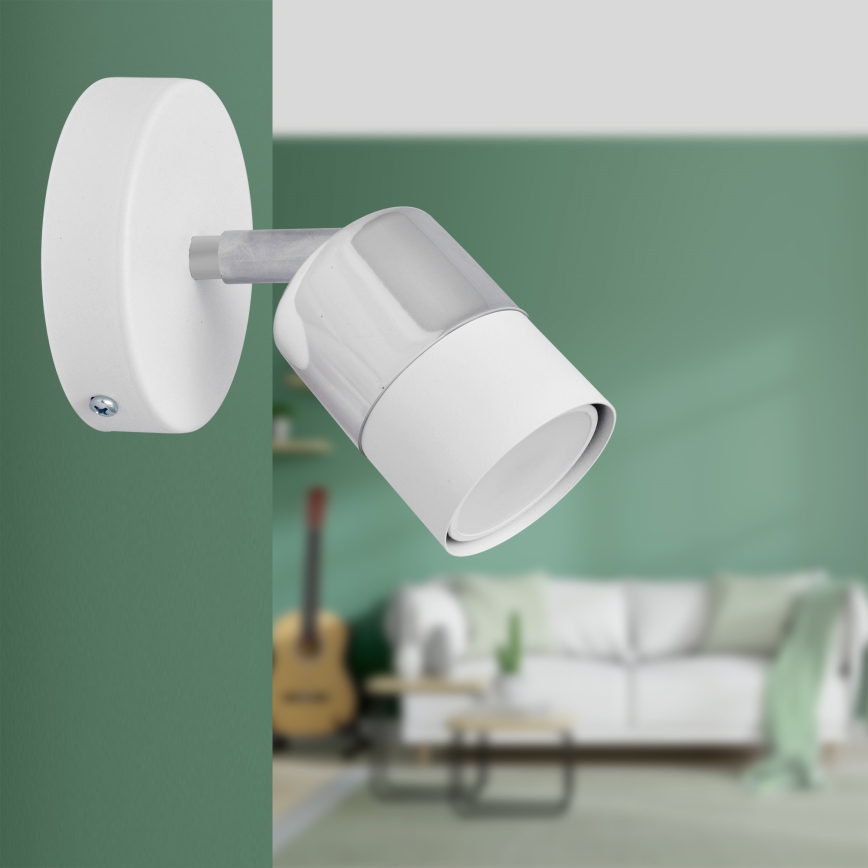 LED vægspot TUBSSON 1xGU10/4,8W/230V hvid/skinnende krom