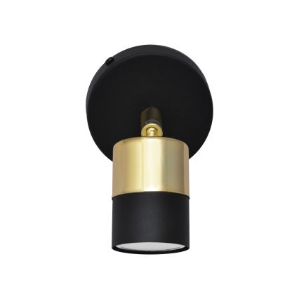 LED vægspot TUBSSON 1xGU10/4,8W/230V sort/guldfarvet