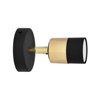 LED vægspot TUBSSON 1xGU10/4,8W/230V sort/guldfarvet