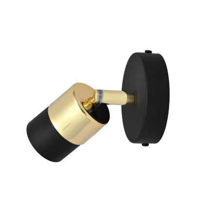 LED vægspot TUBSSON 1xGU10/4,8W/230V sort/guldfarvet