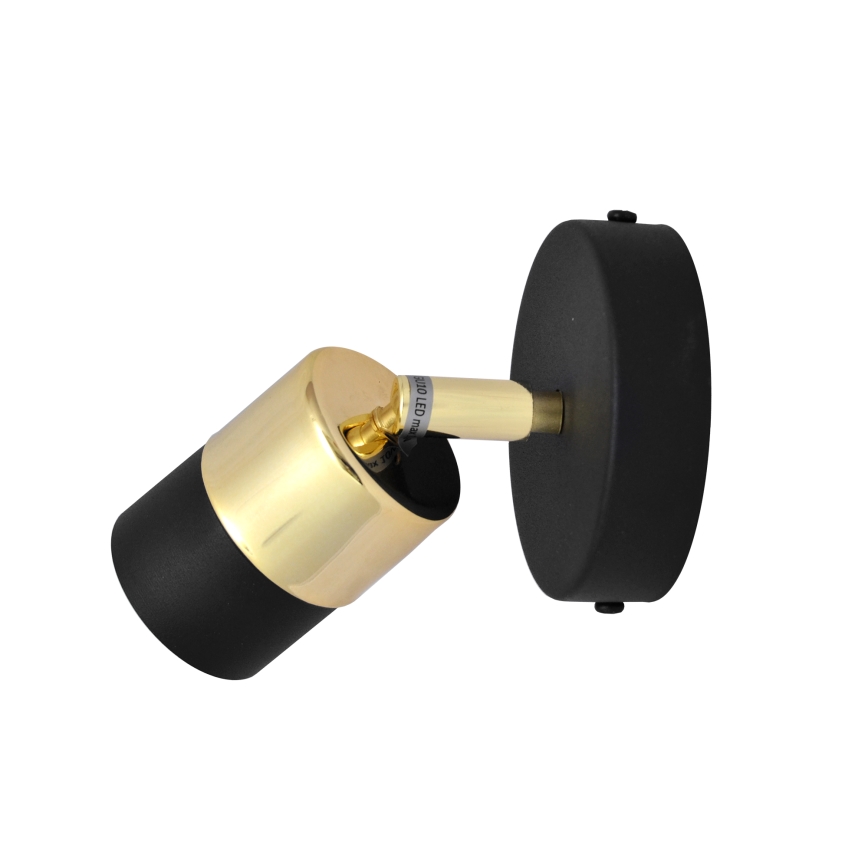 LED vægspot TUBSSON 1xGU10/4,8W/230V sort/guldfarvet