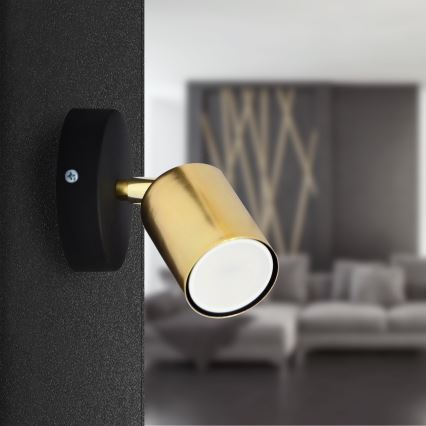LED Vægspot TUNE 1xGU10/4,8W/230V gylden/sort
