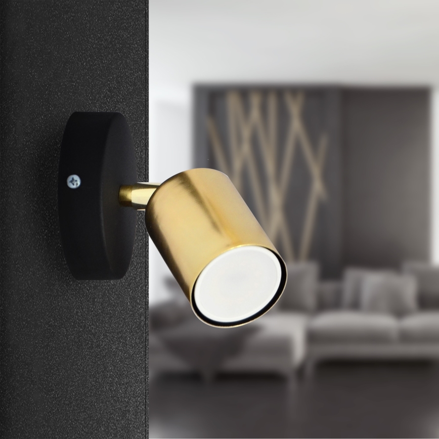LED Vægspot TUNE 1xGU10/4,8W/230V gylden/sort