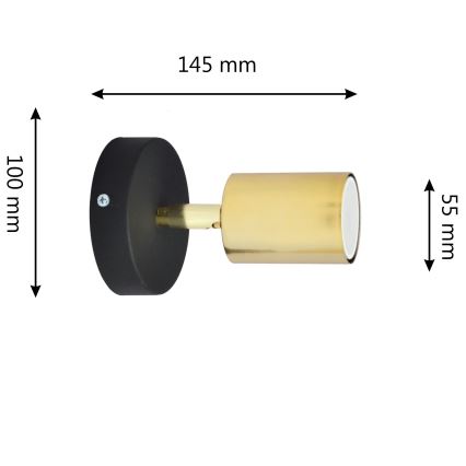LED Vægspot TUNE 1xGU10/4,8W/230V gylden/sort