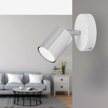 LED vægspot TUNE 1xGU10/4,8W/230V mat krom/hvid