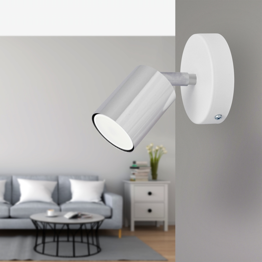 LED vægspot TUNE 1xGU10/4,8W/230V mat krom/hvid
