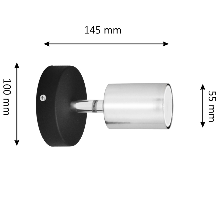 LED vægspot TUNE 1xGU10/4,8W/230V mat krom/sort