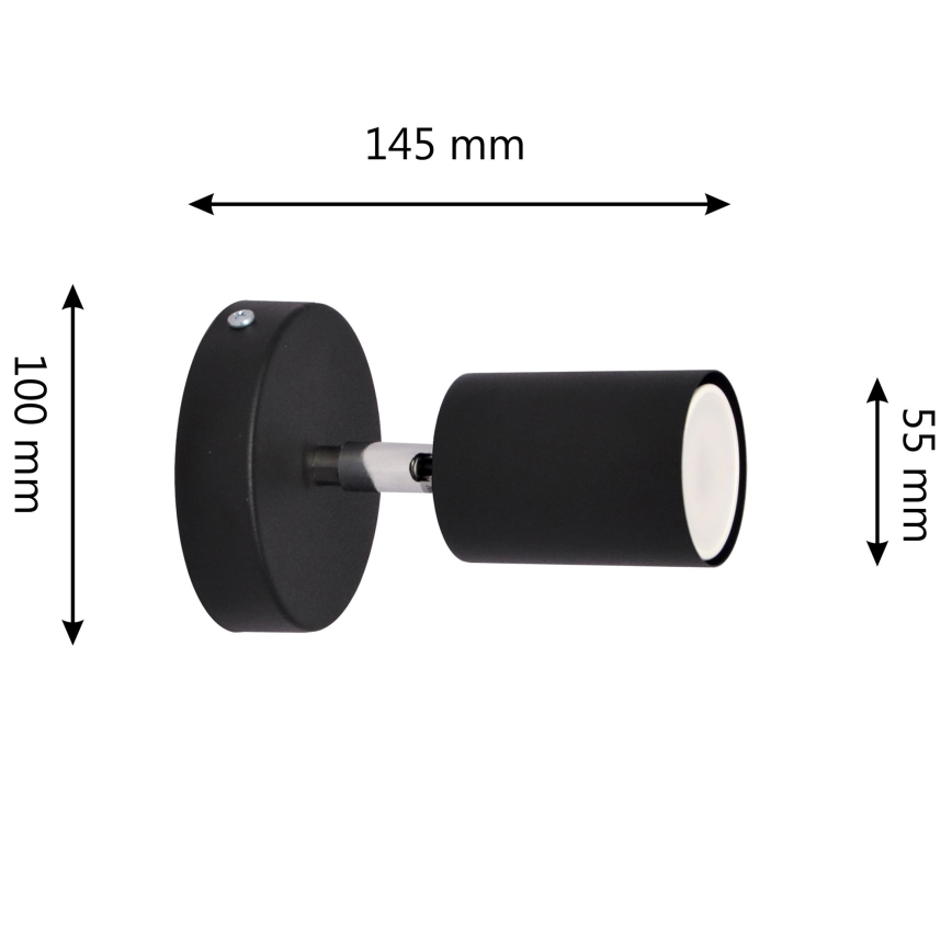 LED vægspot TUNE 1xGU10/4,8W/230V sort