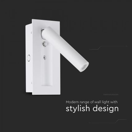 LED vægspotlampe LED/2W/230V 3000K hvid