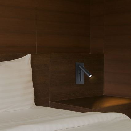 LED vægspotlampe LED/2W/230V 3000K sort