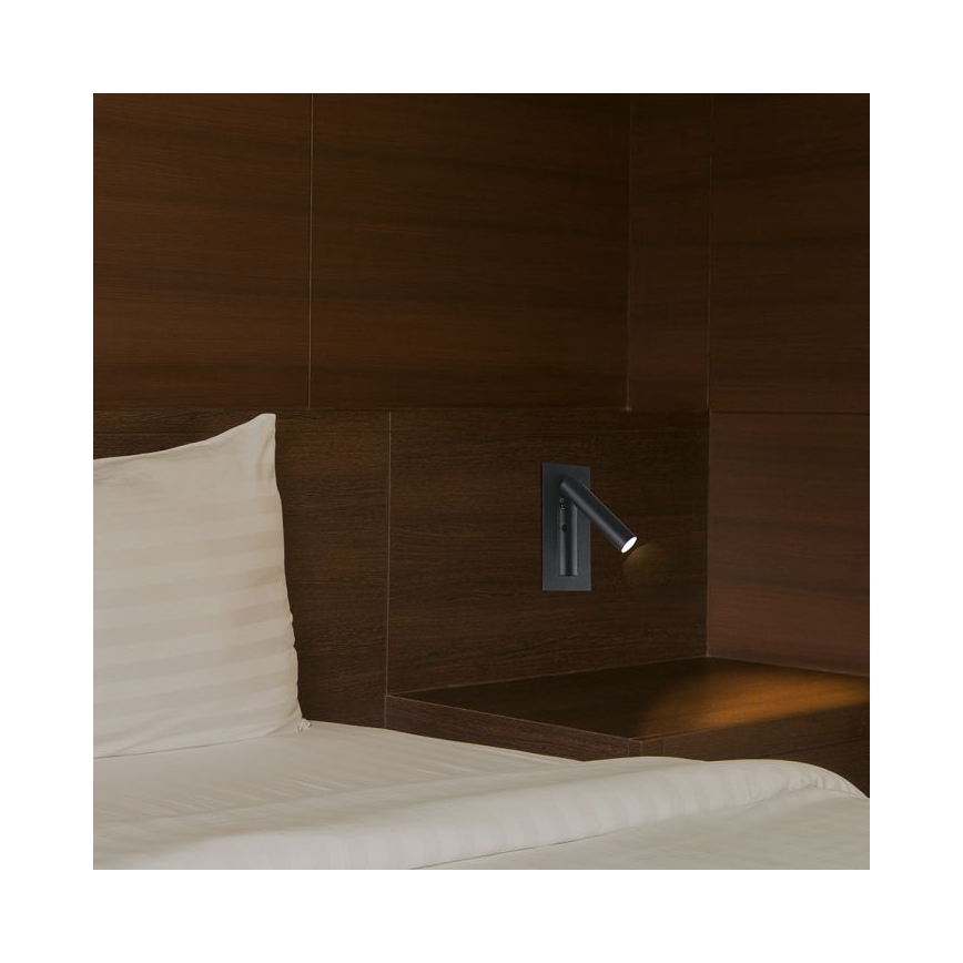 LED vægspotlampe LED/2W/230V 3000K sort