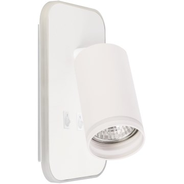 LED vægspotlampe PIPE 1xGU10/10W/230V + LED/6W hvid