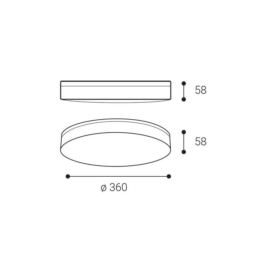 LED2 - YPSO LED-loftarmatur til badeværelse, 30 W, 230 V, 3000/4000 K, IP54, Ø 36 cm, hvid