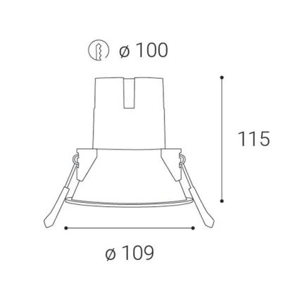 LED2 - LED indbygningslampe til badeværelse ZERO LED/10W/230V 3000K CRI 95 IP43 sort diameter 10,9 cm