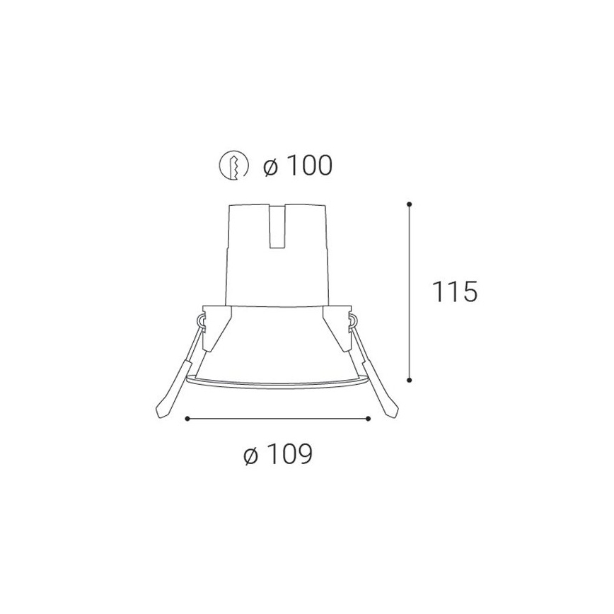 LED2 - LED indbygningslampe til badeværelse ZERO LED/10W/230V 3000K CRI 95 IP43 sort diameter 10,9 cm