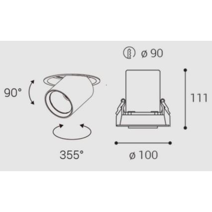 LED2 - LED Indbygningsspot HIDE LED/20W/230V CRI 90 hvid