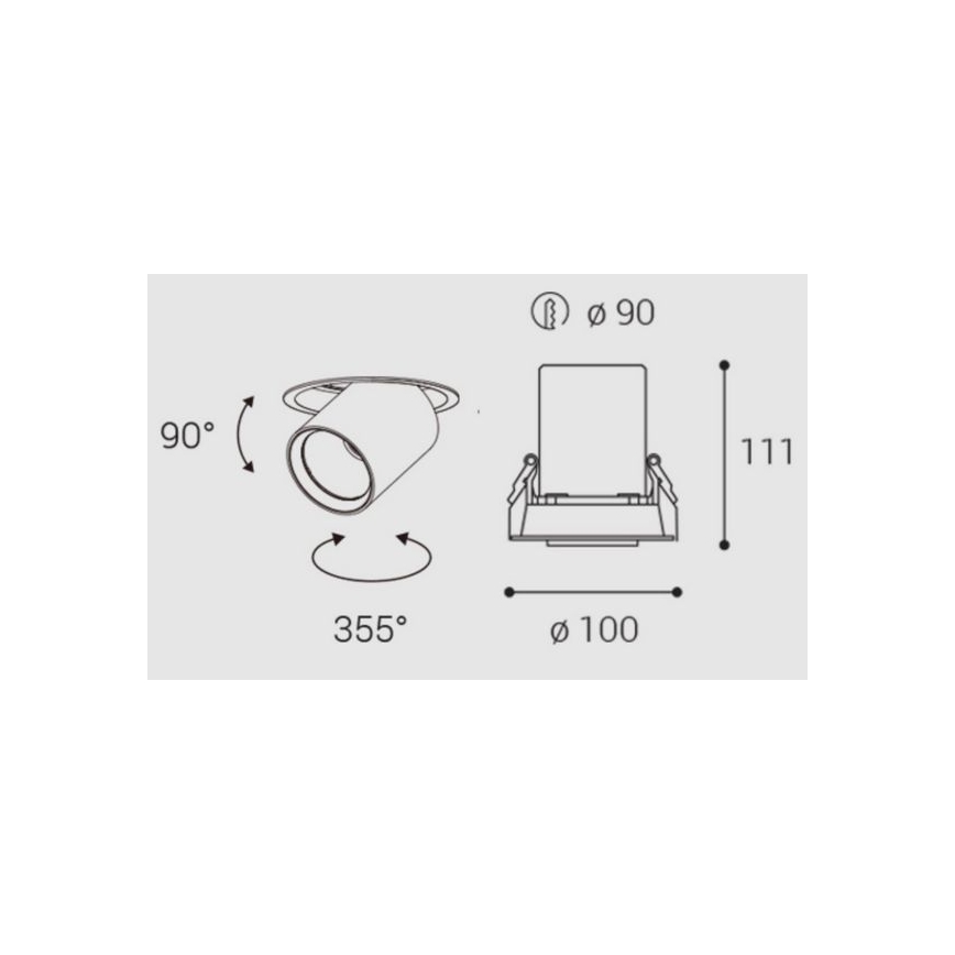LED2 - LED Indbygningsspot HIDE LED/20W/230V CRI 90 hvid