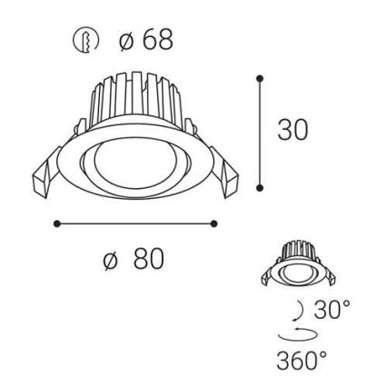 LED2 - LED indbygningslampe til badeværelse dæmpbar MAX LED/8W/230V 3000K IP65