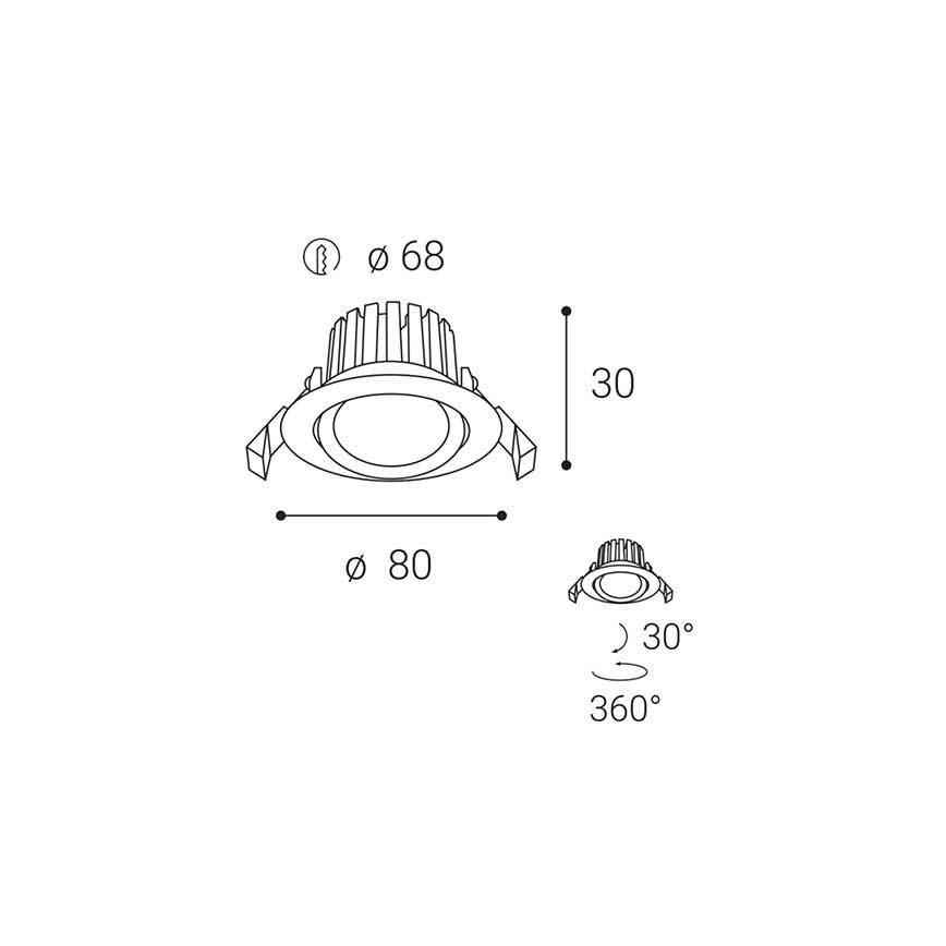 LED2 - LED indbygningslampe til badeværelse dæmpbar MAX LED/8W/230V 3000K IP65