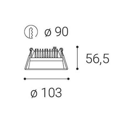 LED2 - LED indbygningslampe til badeværelse dæmpbar ZETA LED/10W/230V 3000K IP44