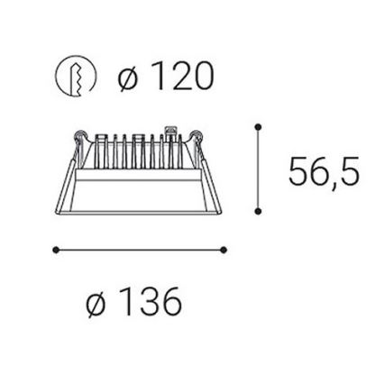 LED2 - LED indbygningslampe til badeværelse dæmpbar ZETA LED/15W/230V 4000K IP44