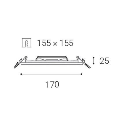 LED2 - LED indbygningslampe til badeværelse SLIM LED/15W/230V IP43 CRI 90