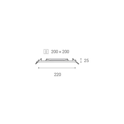 LED2 - LED indbygningslampe til badeværelse SLIM LED/20W/230V IP43 CRI 90