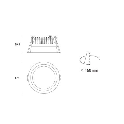 LED2 - LED indbygningslampe til badeværelse ZETA LED/25W/230V 3000K IP44