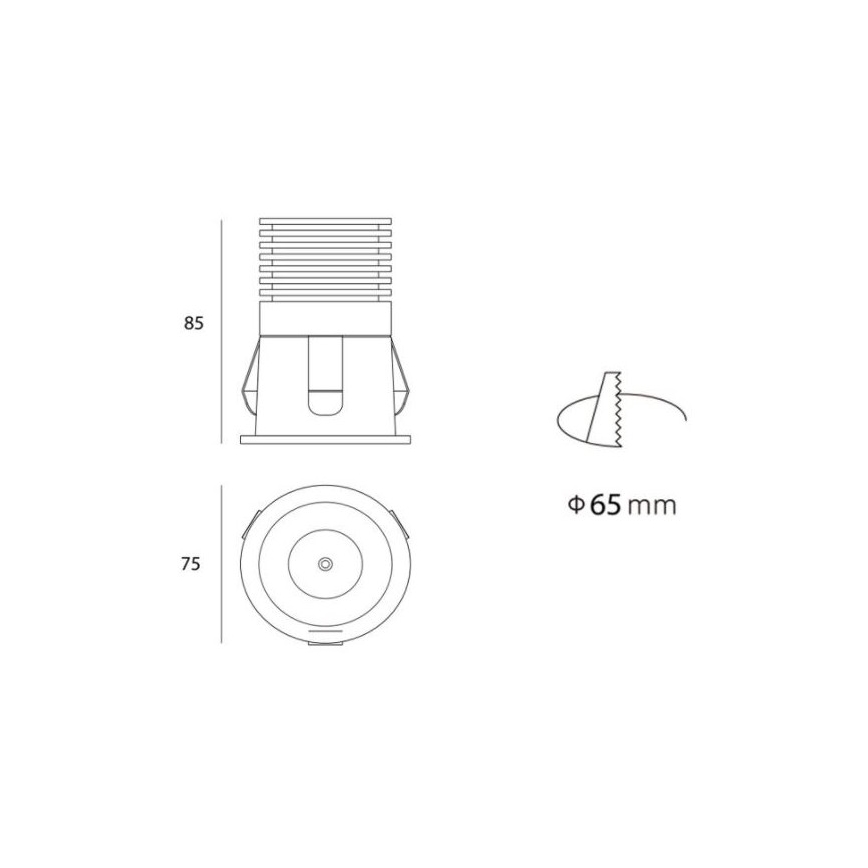 LED2 - LED indbygningsspot RAY LED/10W/230V hvid IP44