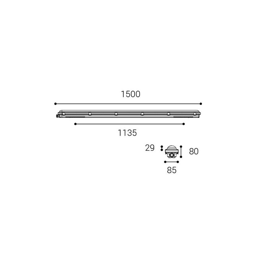 LED2 - LED industrilampe DUSTER LED/52W/230V IP66