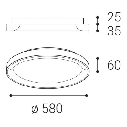 LED2 - LED loftlampe BELLA LED/48W/230V 3000K/4000K brun