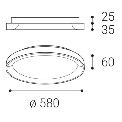 LED2 - LED loftlampe BELLA LED/48W/230V 3000K/4000K hvid