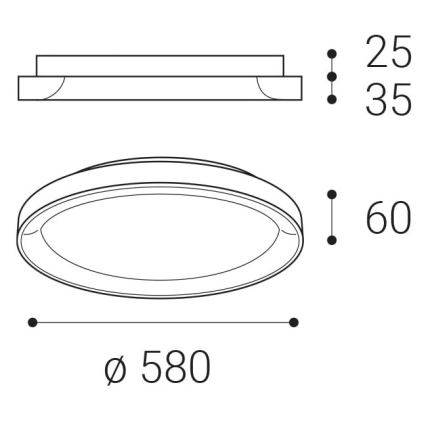 LED2 - LED loftlampe BELLA LED/48W/230V 3000K/4000K sort