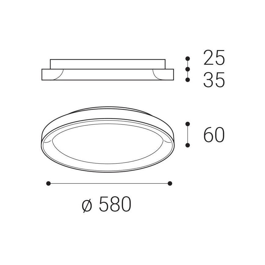 LED2 - LED loftlampe BELLA LED/48W/230V 3000K/4000K sort