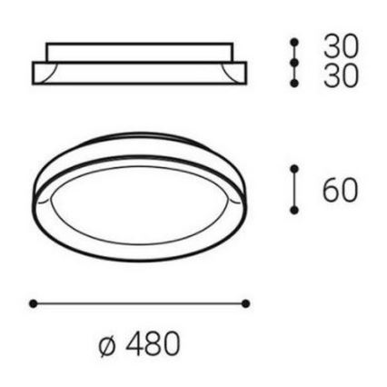 LED2 - LED loftlampe BELLA SLIM LED/38W/230V 3000/4000K hvid