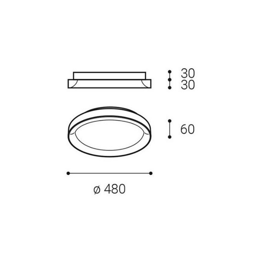 LED2 - LED loftlampe BELLA SLIM LED/38W/230V 3000/4000K hvid