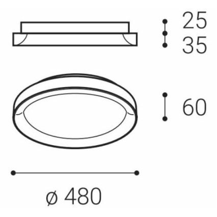 LED2 - LED loftlampe BELLA SLIM LED/38W/230V 3000/4000K sort