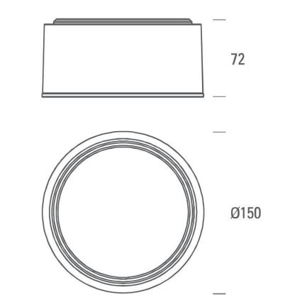 LED2 - LED loftlampe BUTTON LED/17W/230V sølvfarvet