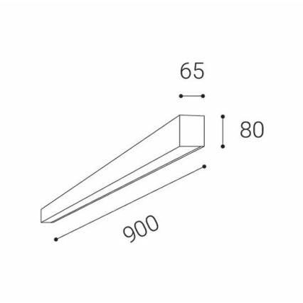 LED2 - LED loftlampe LINO LED/24W/230V 3000K/3500K/4000K sort 90 cm