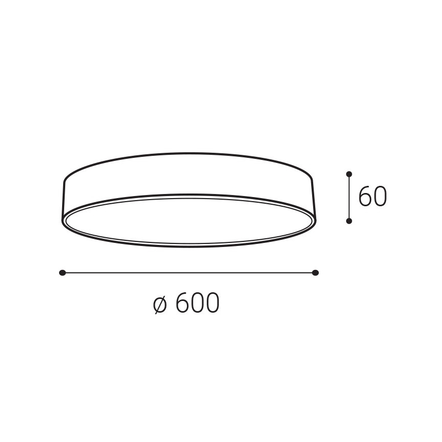 LED2 - LED loftlampe MONO SLIM LED/60W/230V 3000K/4000K Ø 60 cm sort