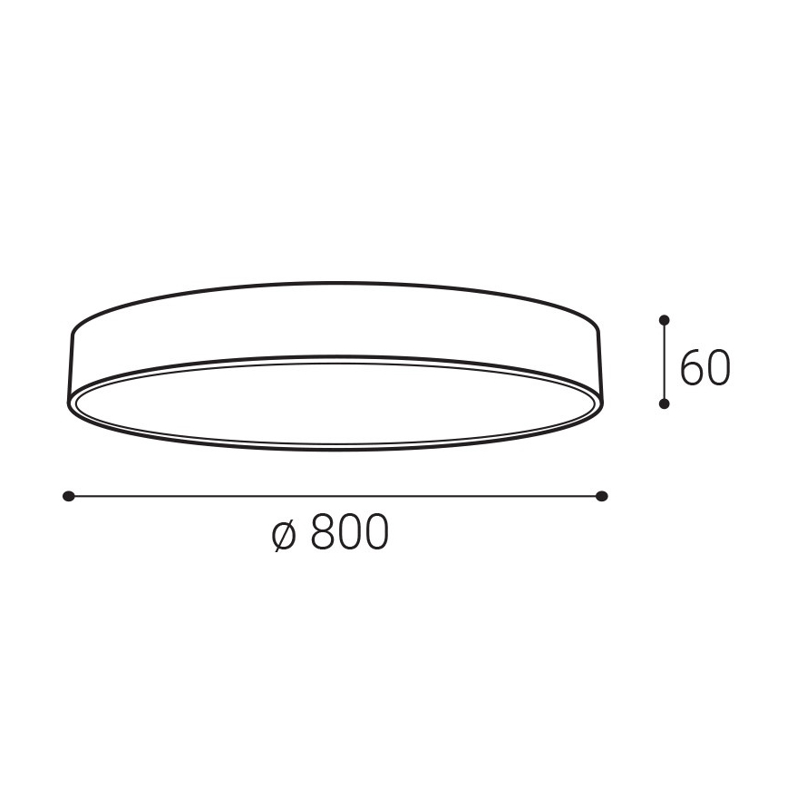 LED2 - LED loftlampe MONO SLIM LED/80W/230V 3000K/4000K Ø 80 cm sort