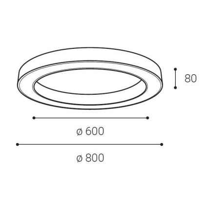 LED2 - LED loftlampe SATURN LED/80W/230V 3000K/4000K sort