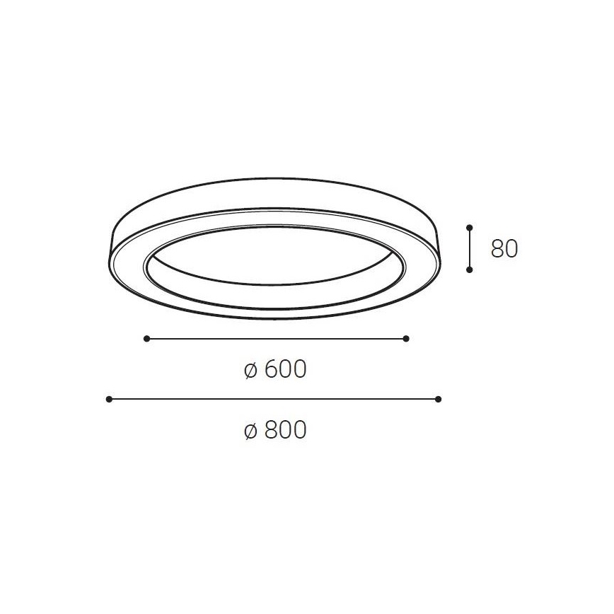 LED2 - LED loftlampe SATURN LED/80W/230V 3000K/4000K sort