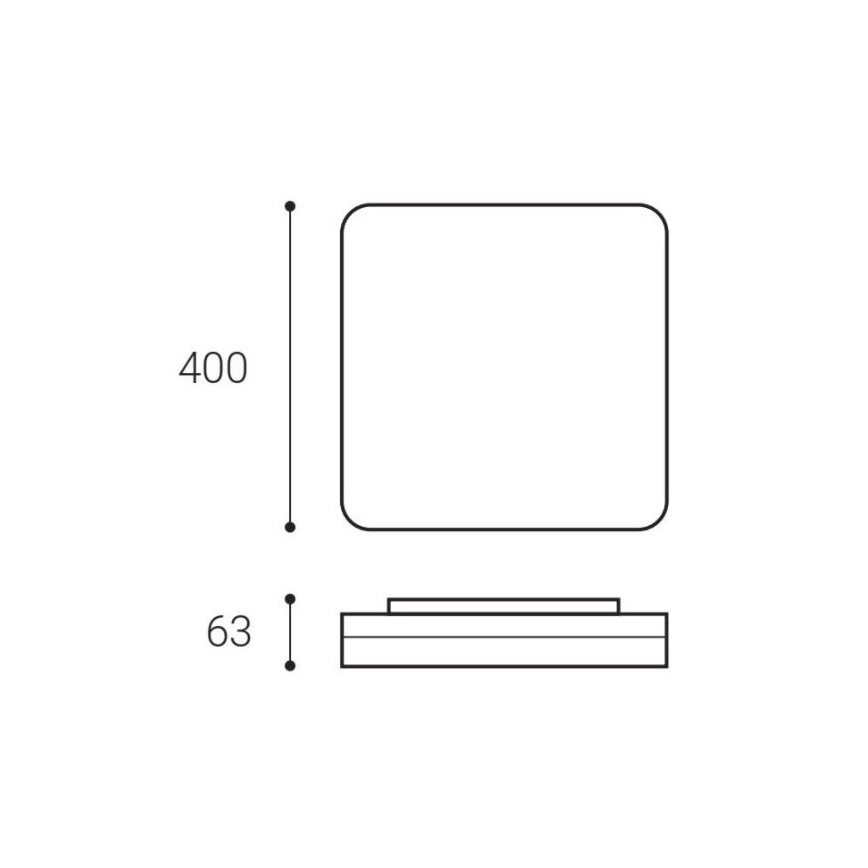 LED2 - LED loftlampe SQUARE II LED/30W/230V 3000/4000/5700K IP54