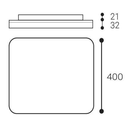 LED2 - LED loftlampe til badeværelse SQUARE LED/38W/230V 3000K/3500K/4000K IP54 hvid
